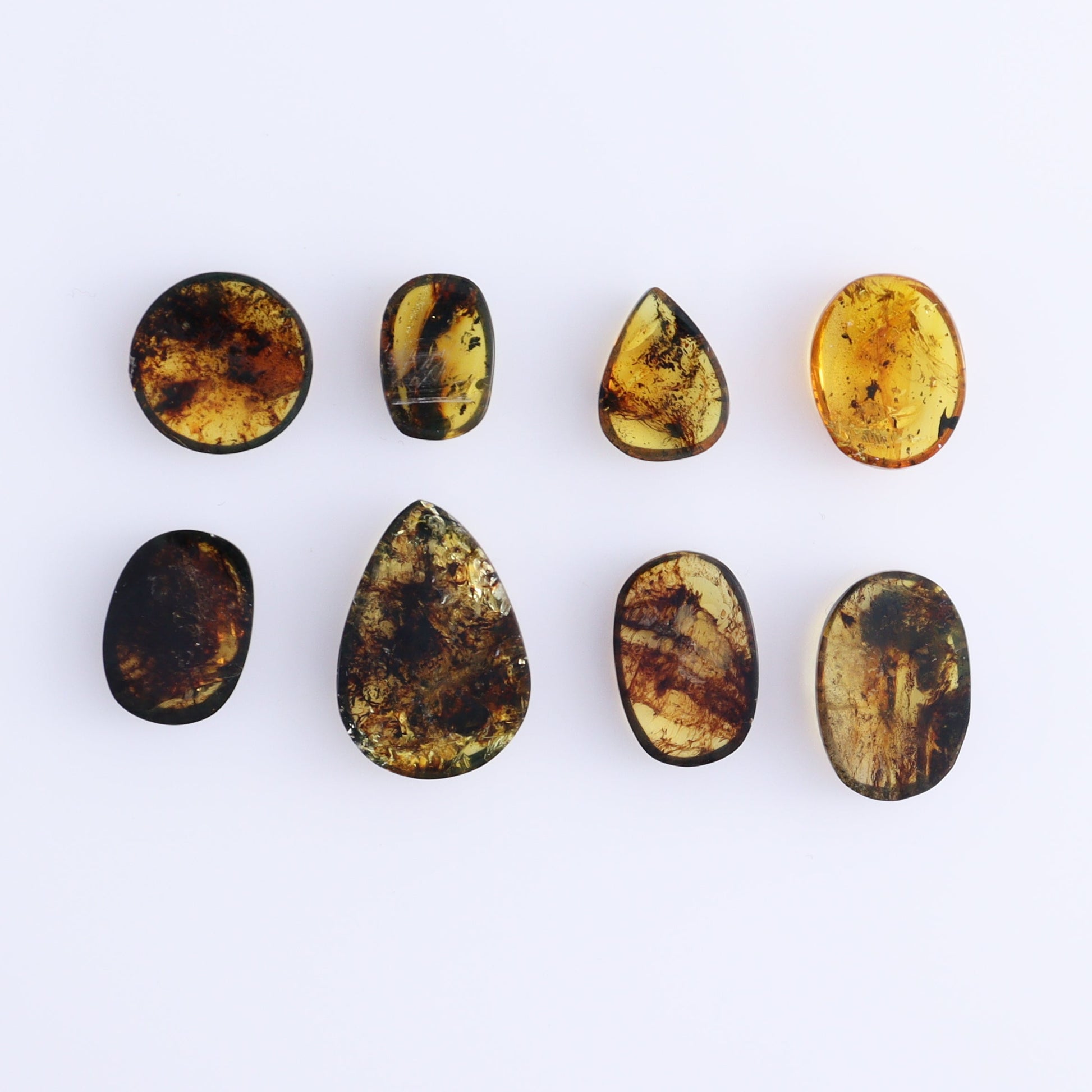 Chiapas Mexico Amber Cabs Set of 8 - Expert Wholesale and Supplier of Wholesale Crystals & Bulk Gemstones, ["Amber","Cabs","Chiapas Amber","Mexico"]