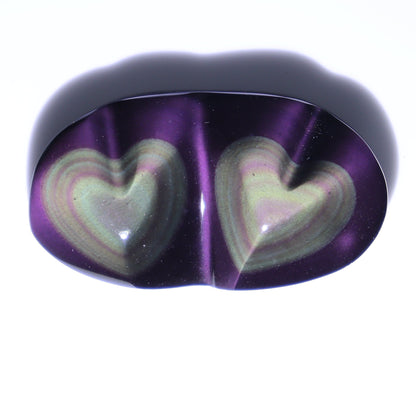 Rainbow Obsidian Heart Pairs Set of 8 - Expert Wholesale and Supplier of Wholesale Crystals & Bulk Gemstones, ["Hearts","Mexico","Rainbow Obsidian"]