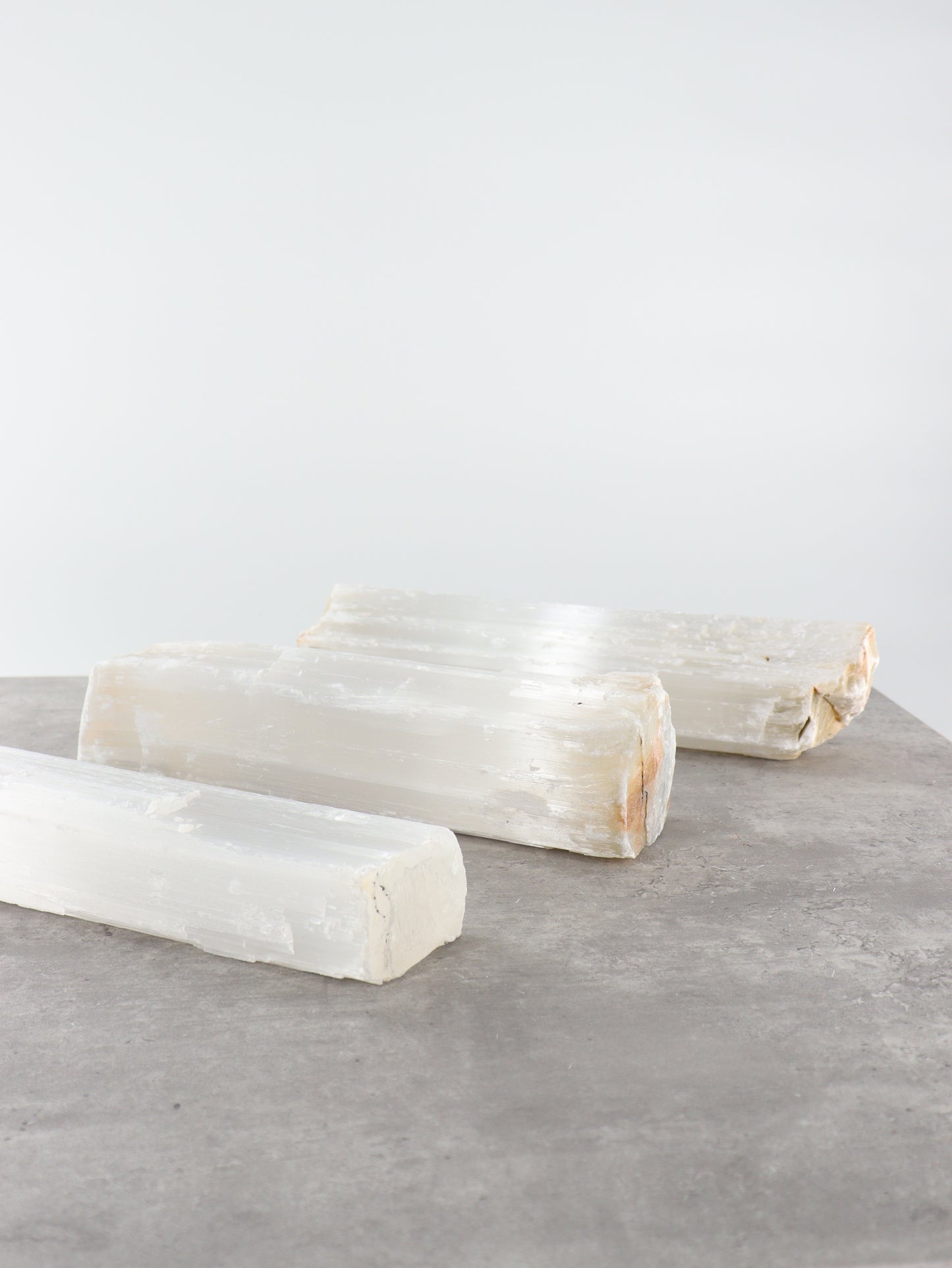 Selenite Logs Set of 3 - Expert Wholesale and Supplier of Wholesale Crystals & Bulk Gemstones, []