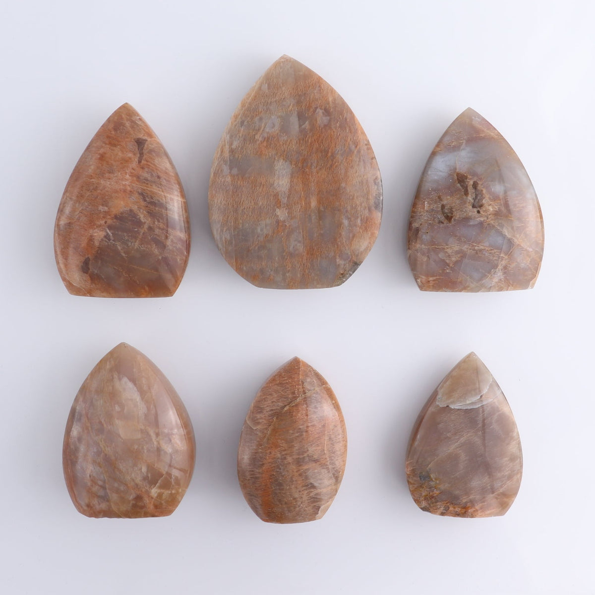 Peach Moonstone Freeform Set of 6 | Mi Esperanza Minerals | Supplier of Crystals and Onyx
