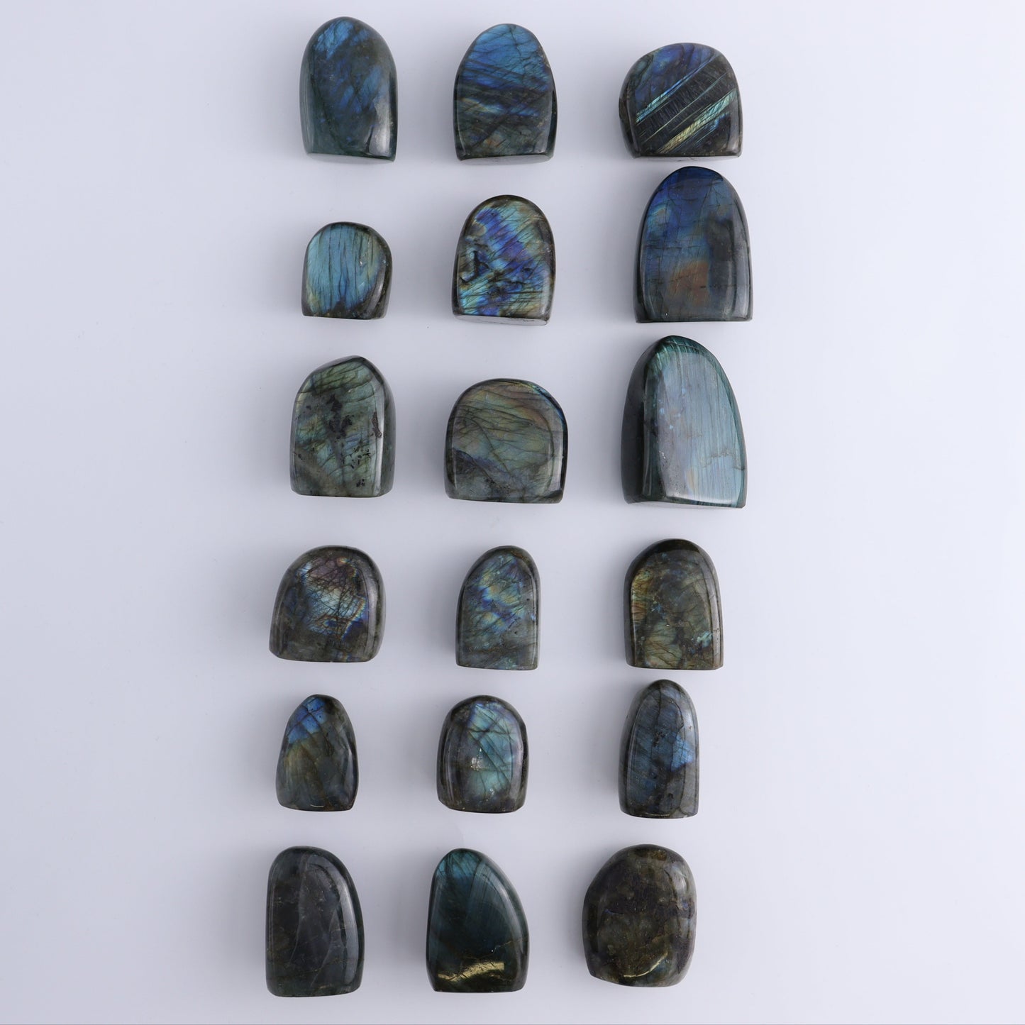 Labradorite Freeform Set of 18 - Expert Wholesale and Supplier of Wholesale Crystals & Bulk Gemstones, ["Freeforms","Labradorite","Madagascar"]