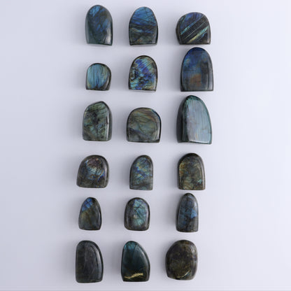 Labradorite Freeform Set of 18 - Expert Wholesale and Supplier of Wholesale Crystals & Bulk Gemstones, ["Freeforms","Labradorite","Madagascar"]
