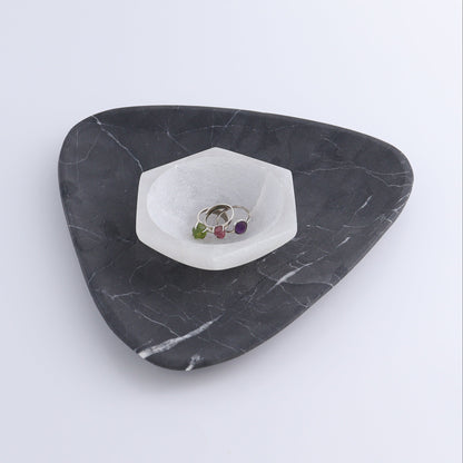 One Selenite (Satin Spar) Hexagon Bowl 10 cm - Expert Wholesale and Supplier of Wholesale Crystals & Bulk Gemstones, ["Bowls","Hexagon","Morocco","Selenite"]