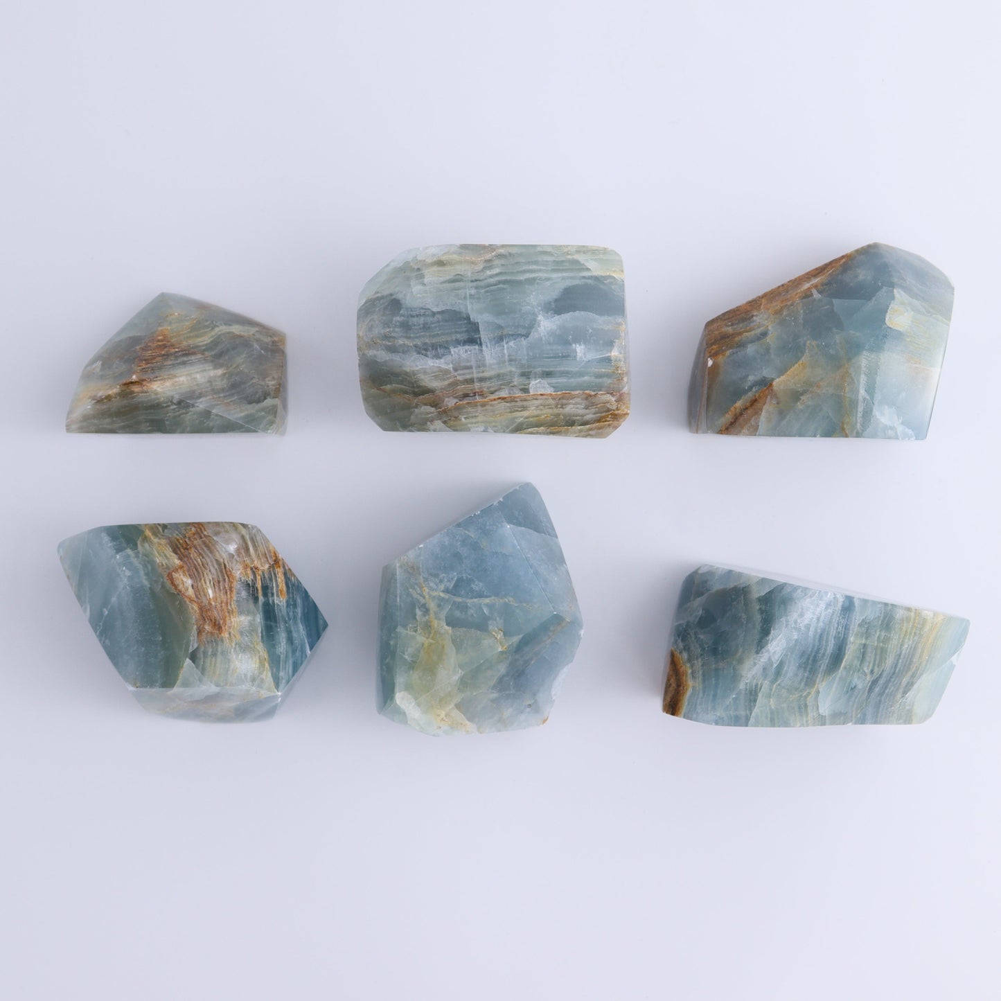 Blue Onyx Freeforms Set of 6 - Expert Wholesale and Supplier of Wholesale Crystals & Bulk Gemstones, ["Blue Onyx","Freeform","Freeforms","Mexico","onyx"]