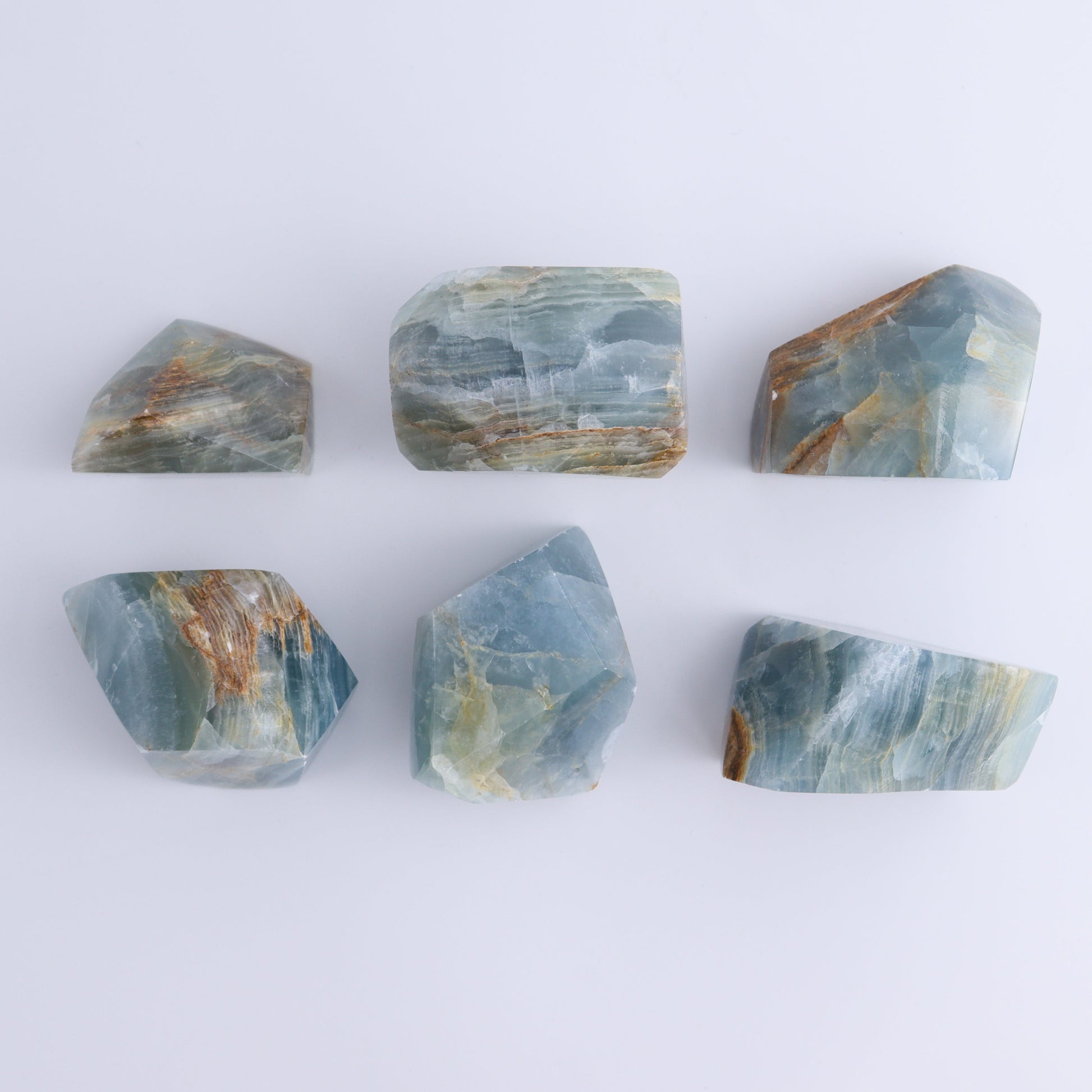 Blue Onyx Freeforms Set of 6 - Expert Wholesale and Supplier of Wholesale Crystals & Bulk Gemstones, ["Blue Onyx","Freeform","Freeforms","Mexico","onyx"]