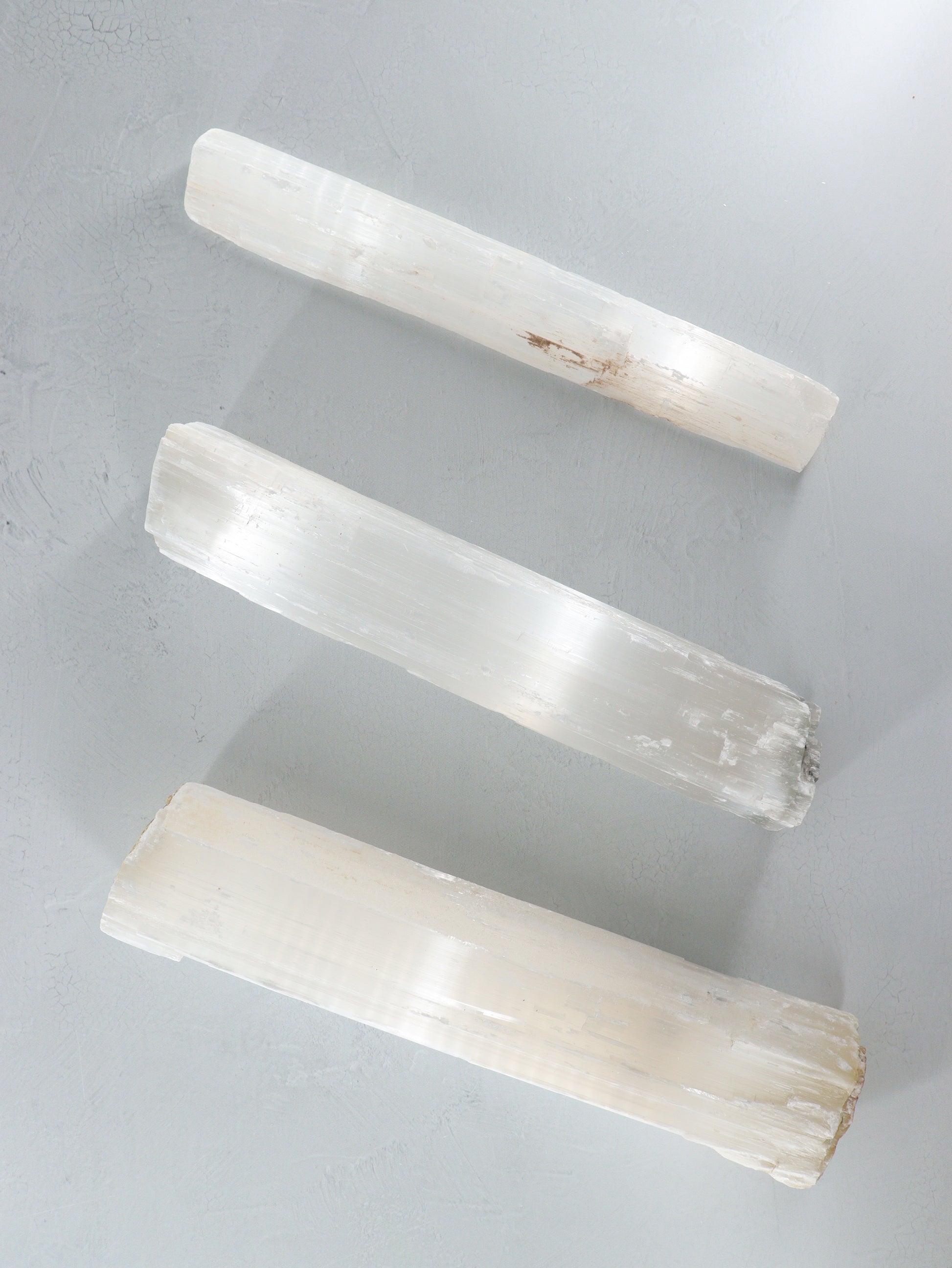 Selenite Logs Set of 3 - Expert Wholesale and Supplier of Wholesale Crystals & Bulk Gemstones, []