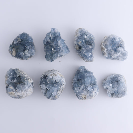 Celestite Clusters Set of 8 - Expert Wholesale and Supplier of Wholesale Crystals & Bulk Gemstones, ["Celestite","Freeform"]