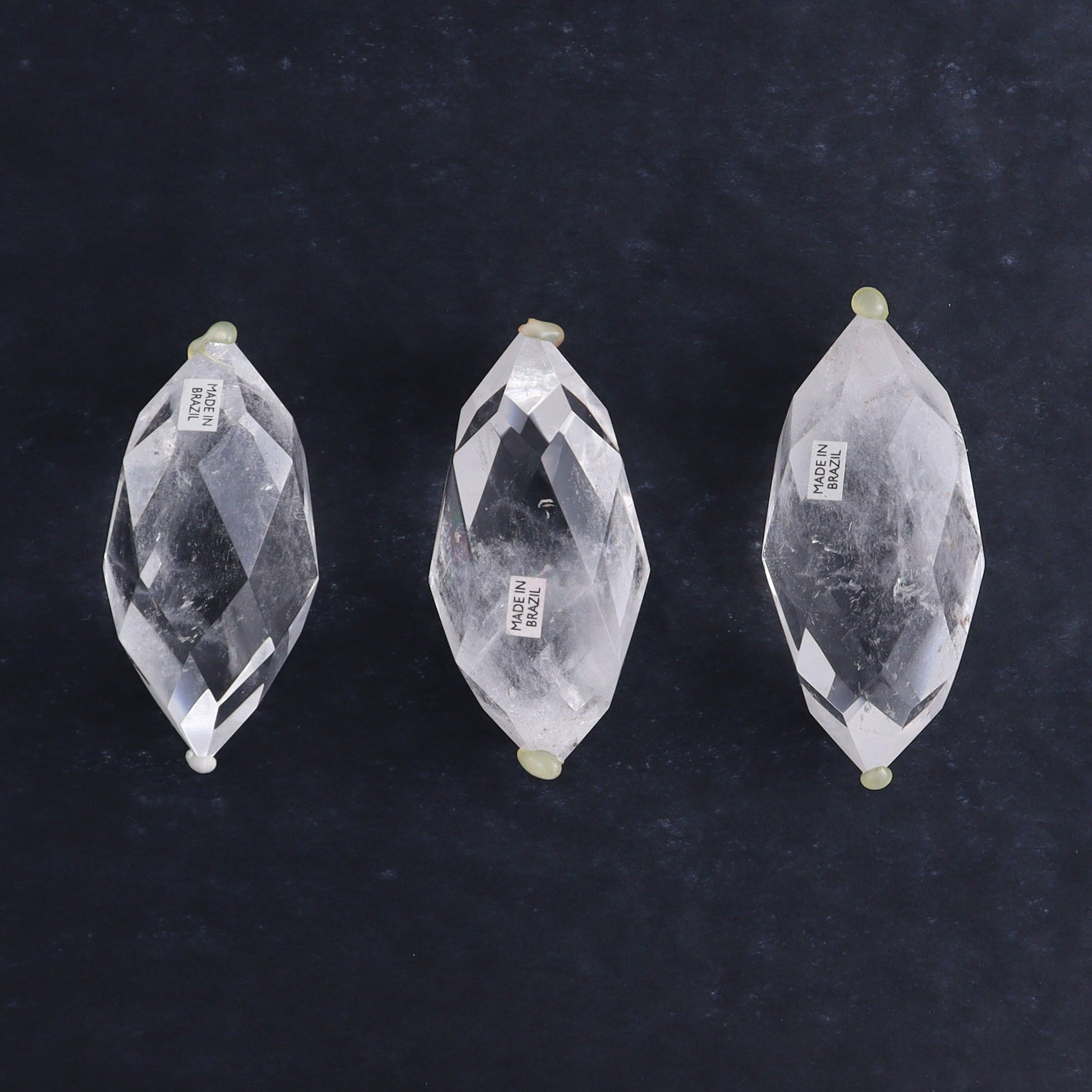 Quartz Faceted Double Points Set of 11 - Expert Wholesale and Supplier of Wholesale Crystals & Bulk Gemstones, ["Brazil","Clear Quartz","Mixed Carvings","Quartz"]