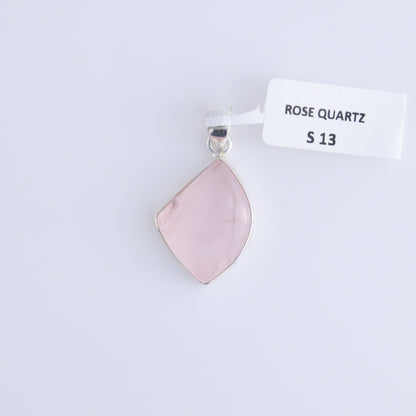 One Rose Quartz Sterling Silver Pendant (chain not included) - Expert Wholesale and Supplier of Wholesale Crystals & Bulk Gemstones, ["Pendant","Rose Quartz","Sterling Silver"]