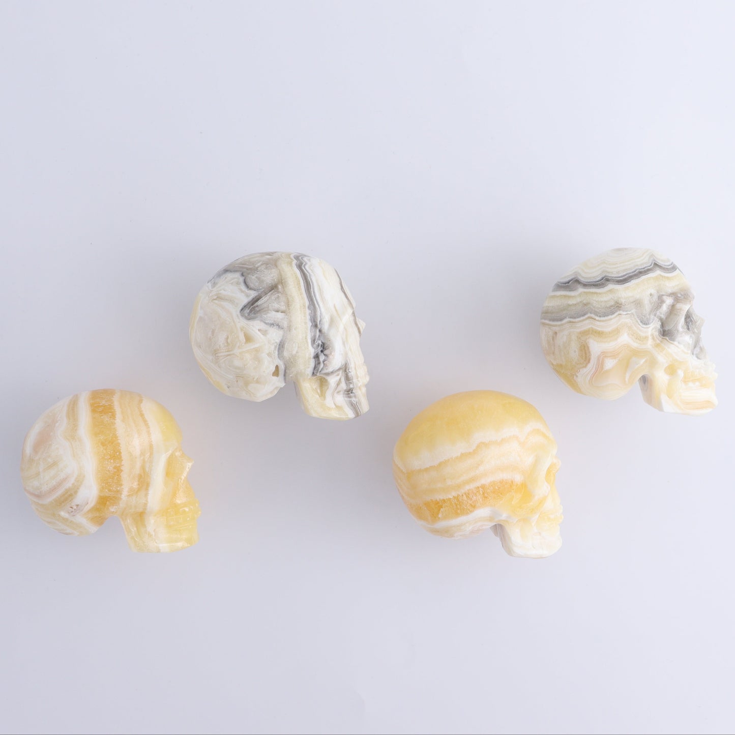 Onyx Skulls Set of 4 - Expert Wholesale and Supplier of Wholesale Crystals & Bulk Gemstones, ["Mexico","onyx","Skulls"]