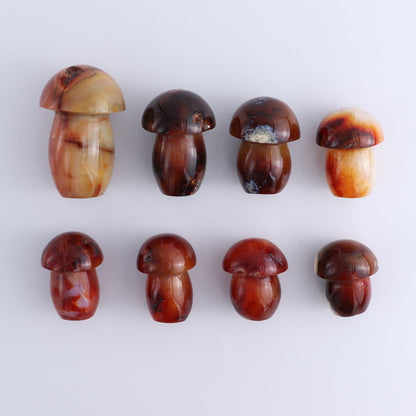 Carnelian Mushrooms Set of 8