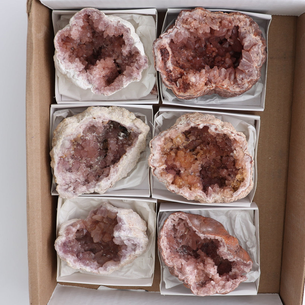 Pink Amethyst Geodes Set of 6