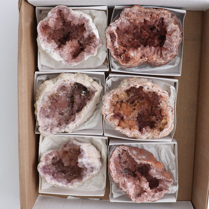 Pink Amethyst Geodes Set of 6