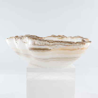 Mexican Onyx/Calcite Bowl (L) 19" x (W) 13" x (H) 5"
