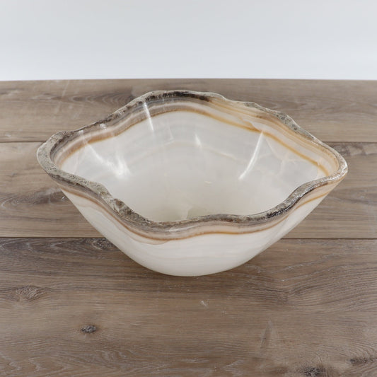 Mexican Onyx/Calcite Bowl 12" - Expert Wholesale and Supplier of Wholesale Crystals & Bulk Gemstones, ["Bowls","Calcite","Mexico","onyx"]
