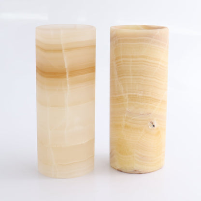 One Small Flower Vase Mexican Onyx/Calcite Light Honey
