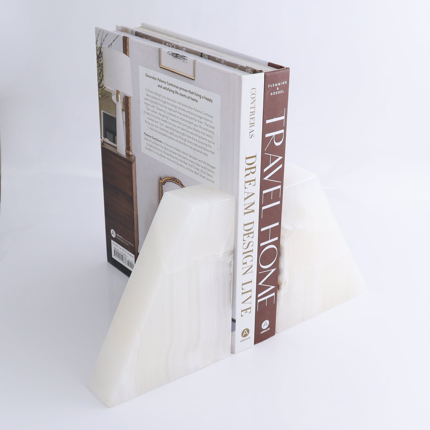One Pair of Mexican Onyx/Calcite White Polished Bookends | Mi Esperanza Minerals | Supplier of Crystals and Onyx