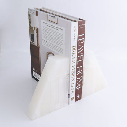 One Pair of Mexican Onyx/Calcite White Polished Bookends - Expert Wholesale and Supplier of Wholesale Crystals & Bulk Gemstones, ["Bookends","Calcite","Catalog Onyx","Mexico","onyx"]