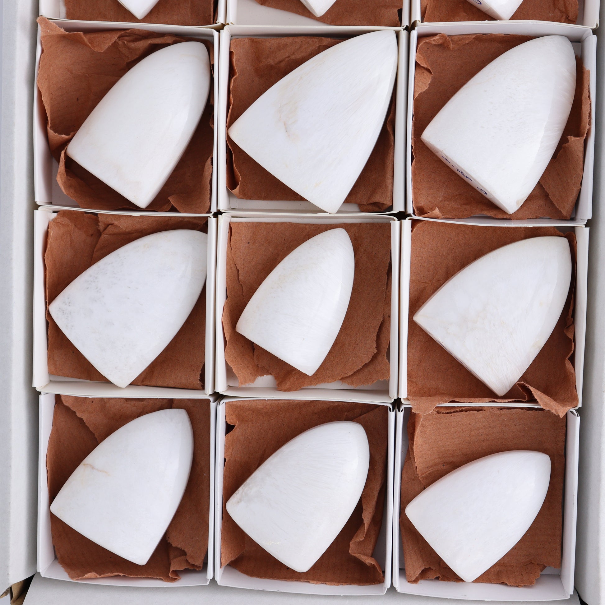 Scolecite Freeforms Flat of 12 - Expert Wholesale and Supplier of Wholesale Crystals & Bulk Gemstones, ["Freeforms","India","Scolecite"]