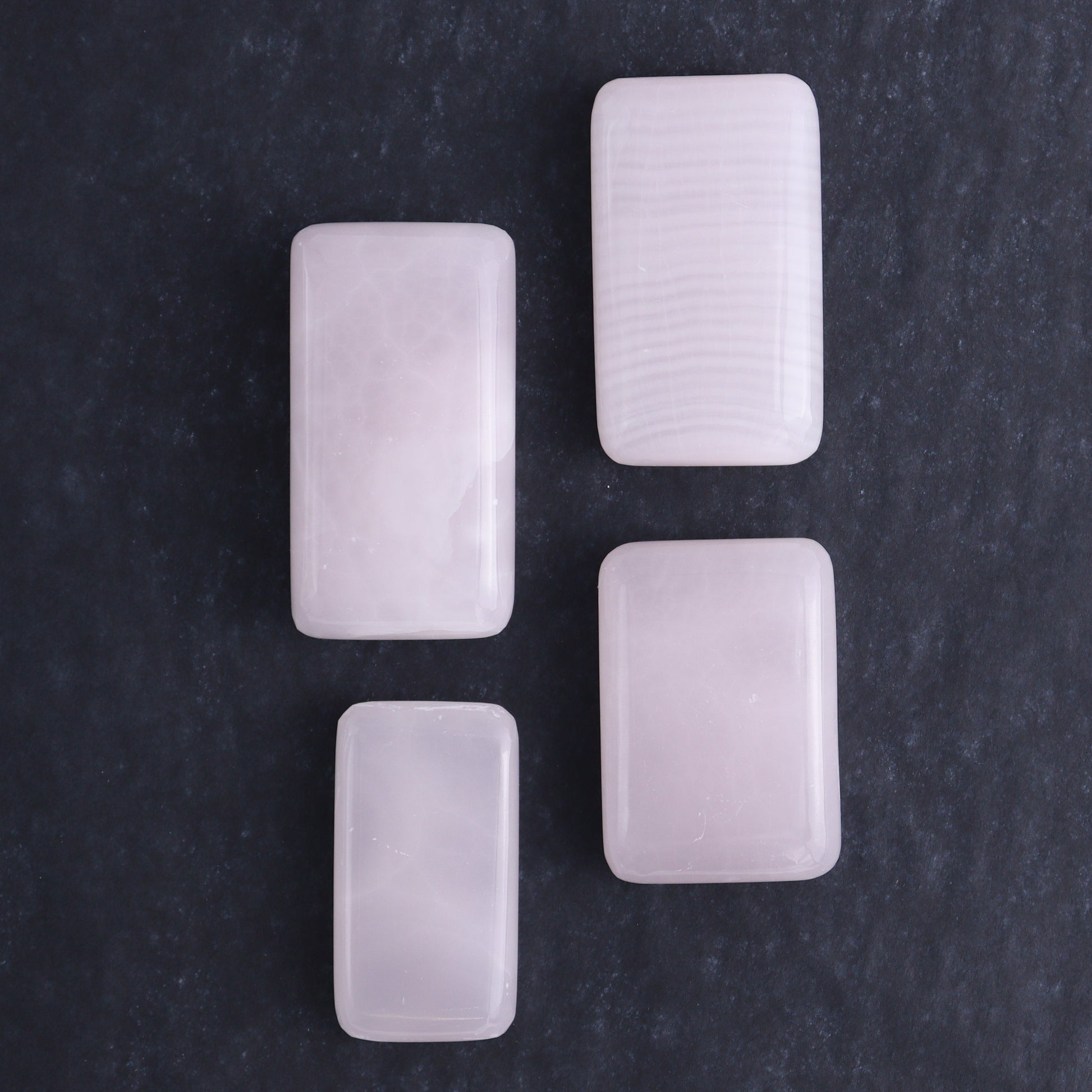 Pink Mangano Calcite Rectangles Set of 8 - Expert Wholesale and Supplier of Wholesale Crystals & Bulk Gemstones, ["Calcite","Madagascar","Pink Calcite","Rectangle"]