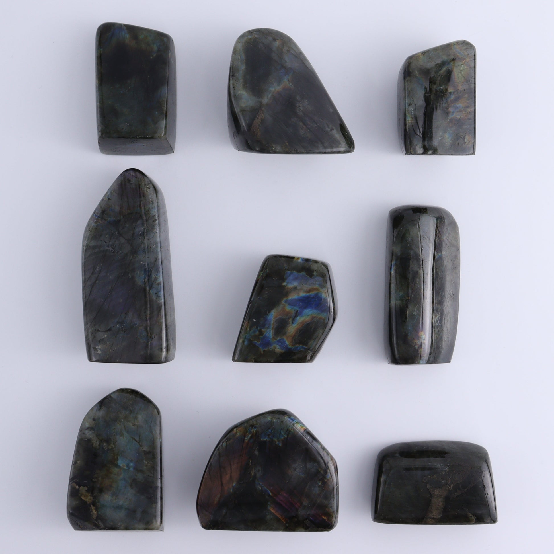 Labradorite Freeform Set of 9 - Expert Wholesale and Supplier of Wholesale Crystals & Bulk Gemstones, ["Freeforms","Labradorite","Madagascar"]