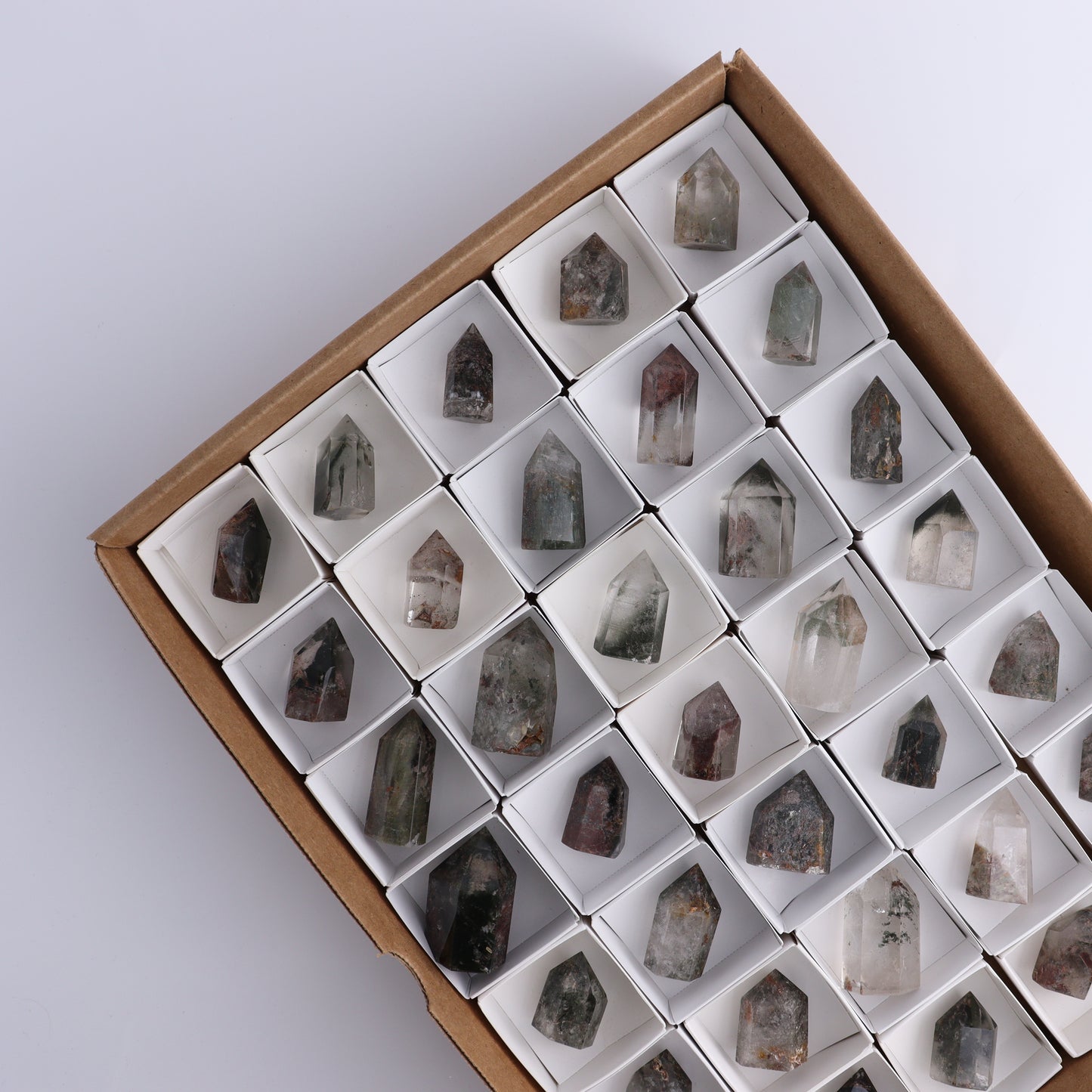 Garden Quartz Towers Set of 35 - Expert Wholesale and Supplier of Wholesale Crystals & Bulk Gemstones, ["Garden Quartz","Quartz","Towers"]