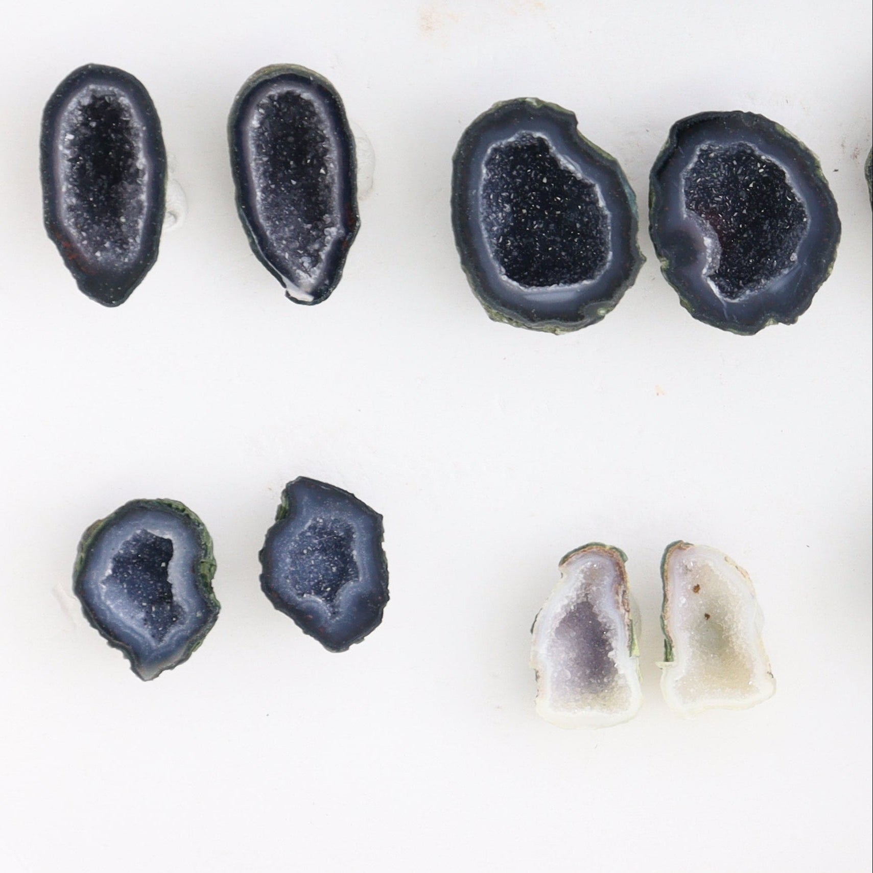 Tabasco Geodes 9 Pairs - Expert Wholesale and Supplier of Wholesale Crystals & Bulk Gemstones, ["Geodes","Tabasco Geode"]