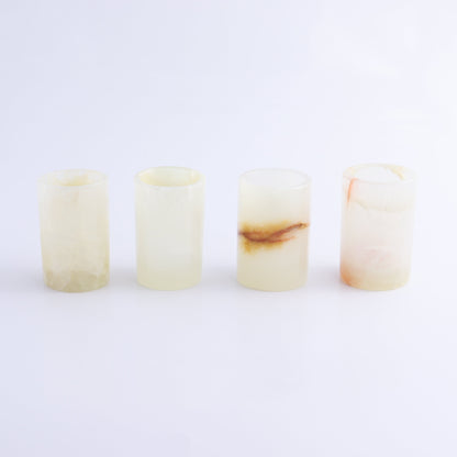 Shot Glass Set Mexican Onyx/Calcite Green - Expert Wholesale and Supplier of Wholesale Crystals & Bulk Gemstones, ["Calcite","Catalog Onyx","Mexico","onyx","Shot Glasses"]