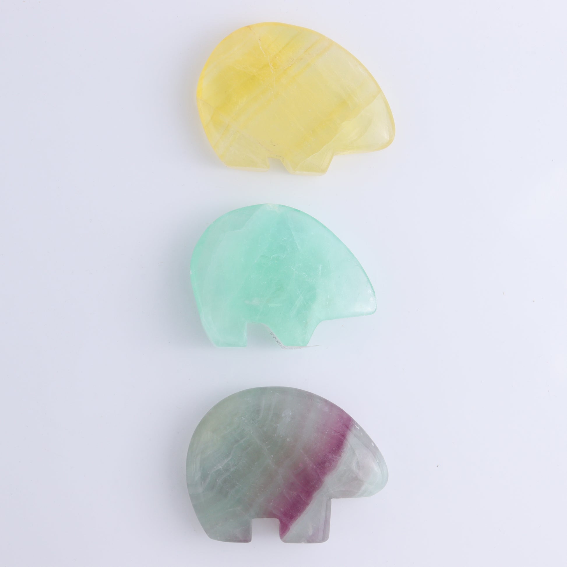 Fluorite Bears set of 6 - Expert Wholesale and Supplier of Wholesale Crystals & Bulk Gemstones, ["Bears","Fluorite","Indonesia","Zuni Bears"]