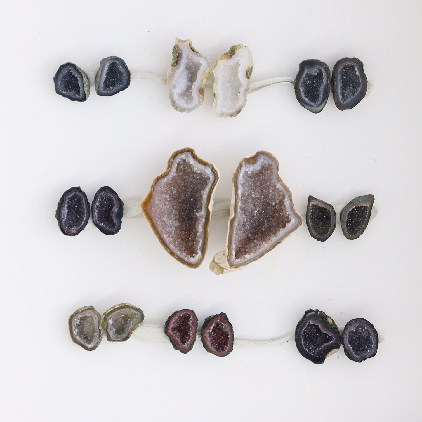 Tabasco Geodes 9 Pairs - Expert Wholesale and Supplier of Wholesale Crystals & Bulk Gemstones, ["Geodes","Tabasco Geode"]