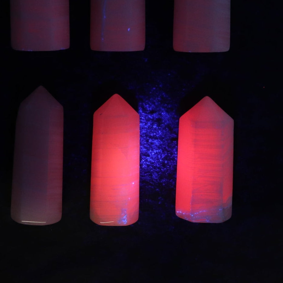 Pink Mangano Calcite Towers Set of 6