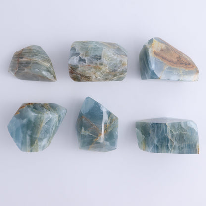 Blue Onyx Freeforms Set of 6 - Expert Wholesale and Supplier of Wholesale Crystals & Bulk Gemstones, ["Blue Onyx","Freeform","Freeforms","Mexico","onyx"]