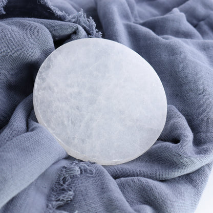 One Selenite (Satin Spar) Round Charging Plate - Expert Wholesale and Supplier of Wholesale Crystals & Bulk Gemstones, ["close_30","Morocco","Round Dish","Selenite"]