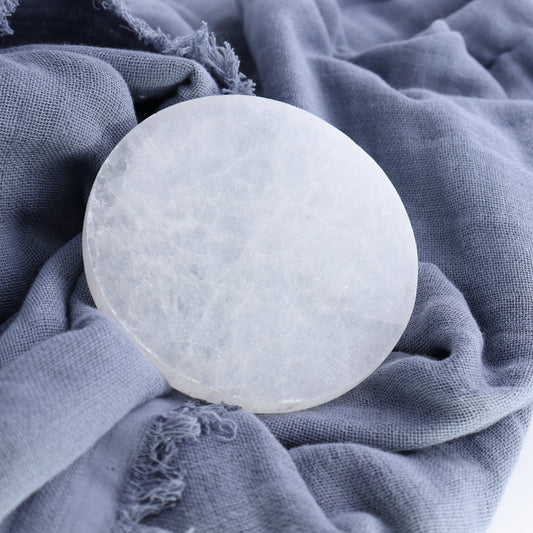 One Selenite (Satin Spar) Round Charging Plate - Expert Wholesale and Supplier of Wholesale Crystals & Bulk Gemstones, ["close_30","Morocco","Round Dish","Selenite"]