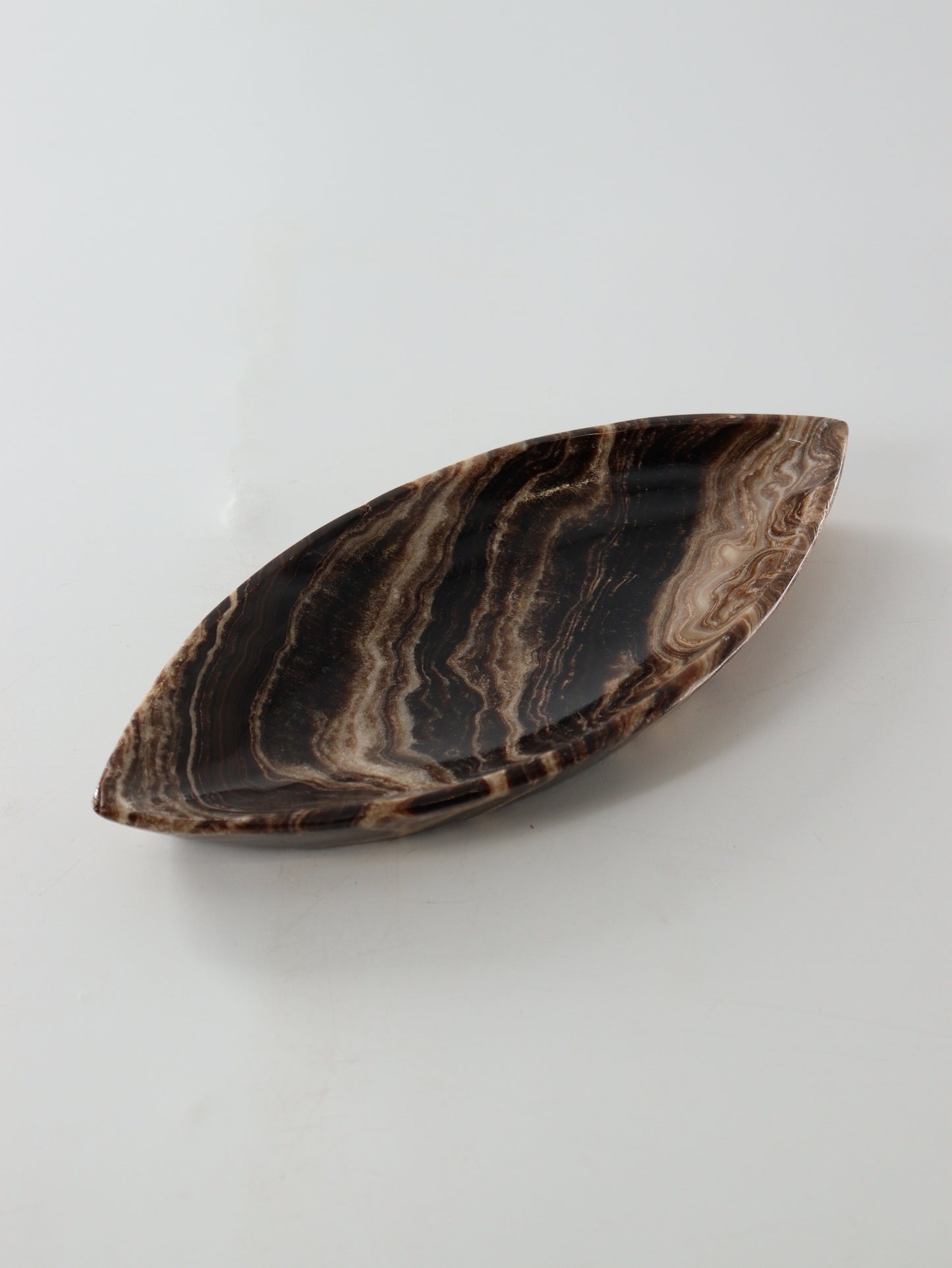 Large Chocolate Onyx Leaf Dishes Set of 6