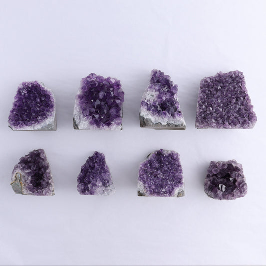 Uruguay Amethyst Cut Base Set of 9 - Expert Wholesale and Supplier of Wholesale Crystals & Bulk Gemstones, ["Amethyst","Cut Base","Uruguay"]