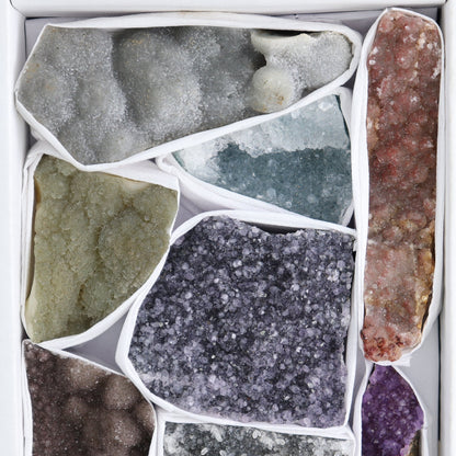 Uruguay Rainbow Amethyst Clusters Flat of 11