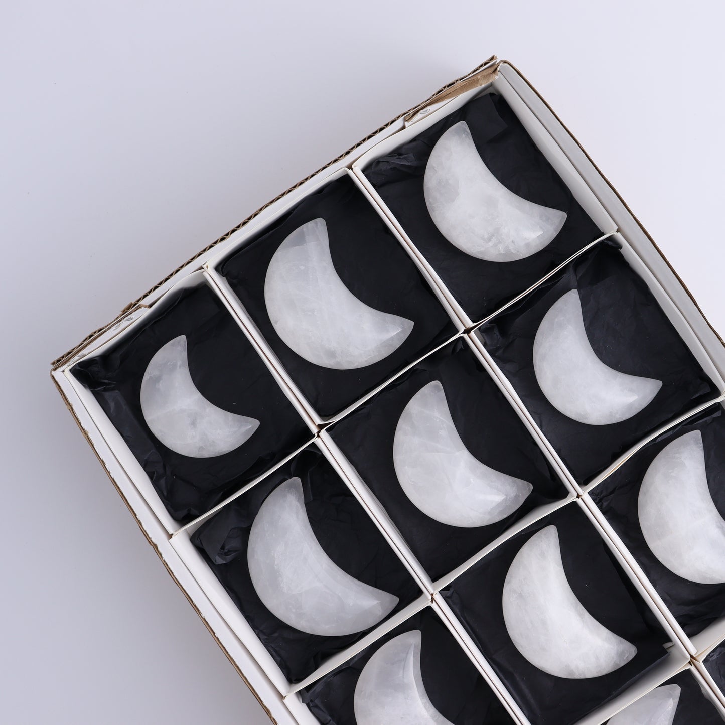 Quartz Moons Set of 12 - Expert Wholesale and Supplier of Wholesale Crystals & Bulk Gemstones, ["moons","Quartz"]