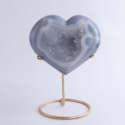 Agate Hearts with Stand Set of 2 - Expert Wholesale and Supplier of Wholesale Crystals & Bulk Gemstones, ["Agate","Brazil","Hearts"]