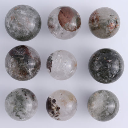 Garden Quartz Spheres Set of 9 - Expert Wholesale and Supplier of Wholesale Crystals & Bulk Gemstones, ["Garden Quartz","Quartz","Spheres"]
