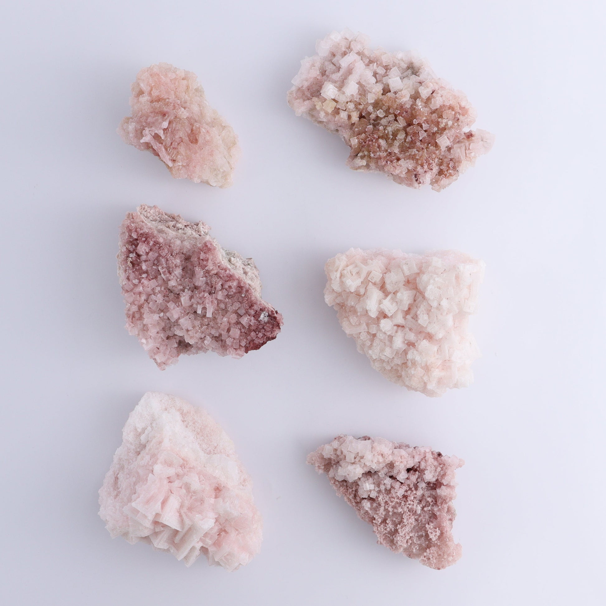 Pink Halite Set of 6 - Expert Wholesale and Supplier of Wholesale Crystals & Bulk Gemstones, ["Flats","Halite","Pink Halite","United States"]