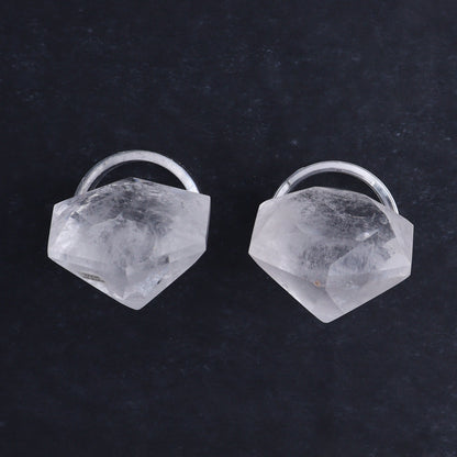 Quartz Diamond Shaped Carvings Set of 5 - Expert Wholesale and Supplier of Wholesale Crystals & Bulk Gemstones, ["Brazil","Clear Quartz","Mixed Carvings","Quartz"]