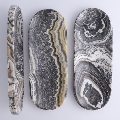 One Zebra Gray Onyx Oval Dish - Expert Wholesale and Supplier of Wholesale Crystals & Bulk Gemstones, ["Catalog Onyx","Decorative Dish","Mexico","onyx","Oval Dish"]