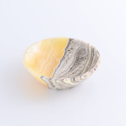 One Bowl (12 cm) Mexican Onyx/Calcite Yellow Zebra Polished - Expert Wholesale and Supplier of Wholesale Crystals & Bulk Gemstones, ["bowl","Calcite","Catalog Onyx","Decorative Dish","Mexico","onyx"]