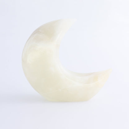 One Standing Moon Mexican Onyx/Calcite White - Expert Wholesale and Supplier of Wholesale Crystals & Bulk Gemstones, ["Calcite","Catalog Onyx","Mexico","moons","onyx"]