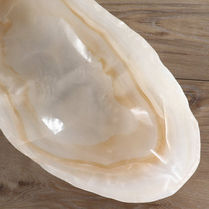 Mexican Onyx/Calcite Canoe Bowl 35"