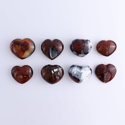 Carnelian Hearts Set of 8 - Expert Wholesale and Supplier of Wholesale Crystals & Bulk Gemstones, ["carnelian","Hearts","Madagascar"]