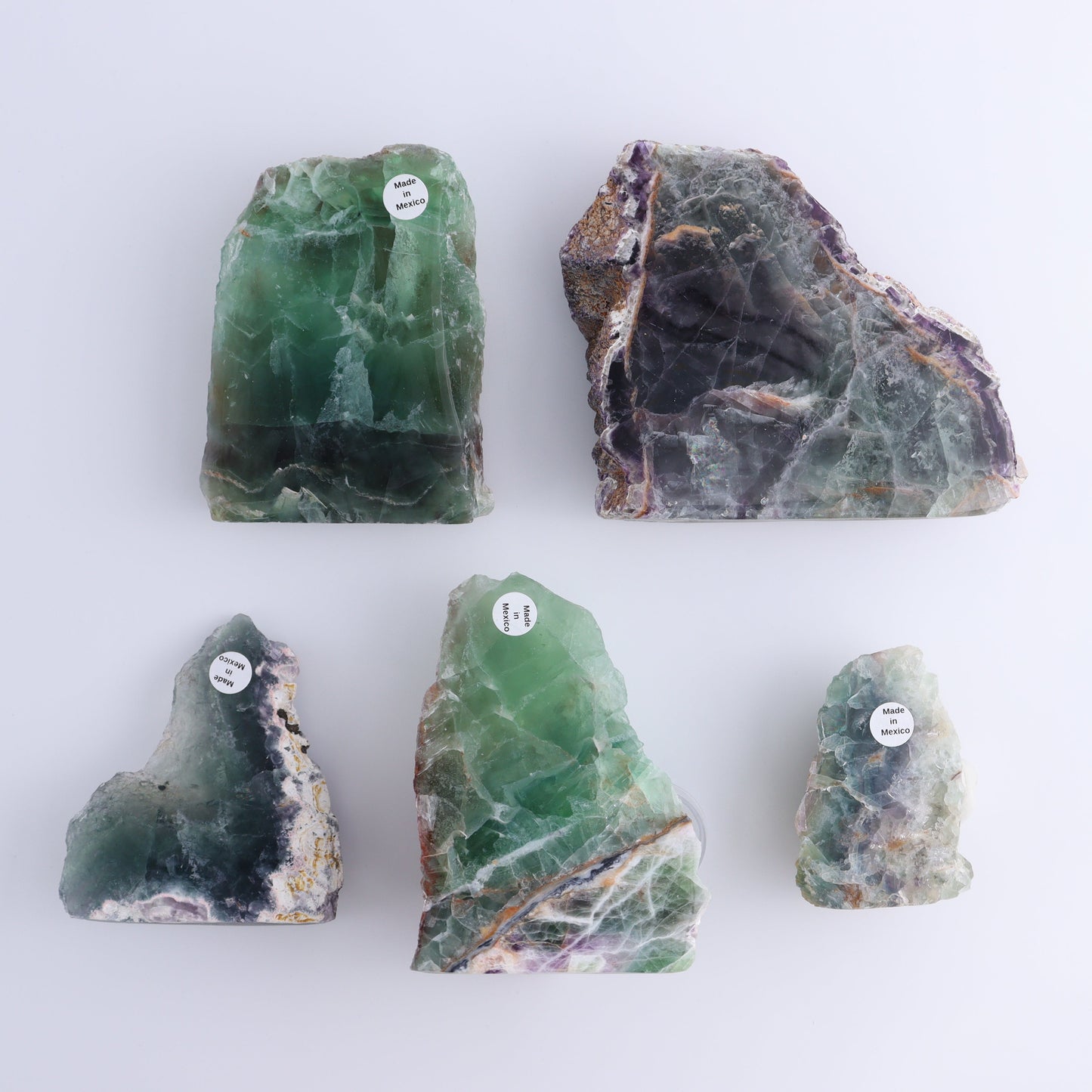 Fluorite Face Polished Set of 5 - Expert Wholesale and Supplier of Wholesale Crystals & Bulk Gemstones, ["Face Polished","Fluorite","Mexico"]