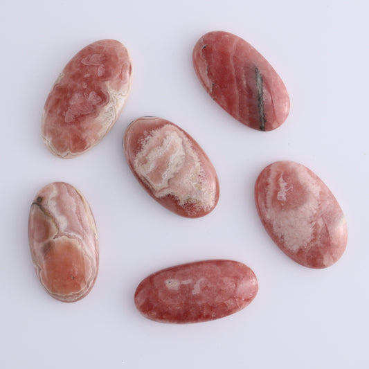 Rhodochrosite Oval Cabs Set of 6 - Expert Wholesale and Supplier of Wholesale Crystals & Bulk Gemstones, ["Argentina","Cabs","Oval","Rhodochrosite"]