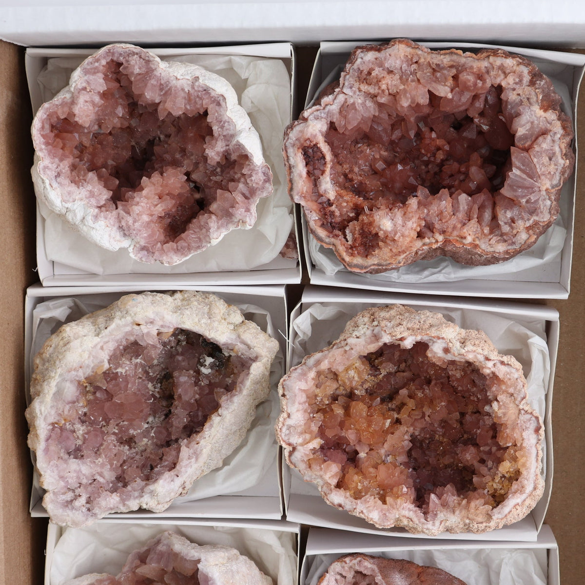 Pink Amethyst Geodes Set of 6
